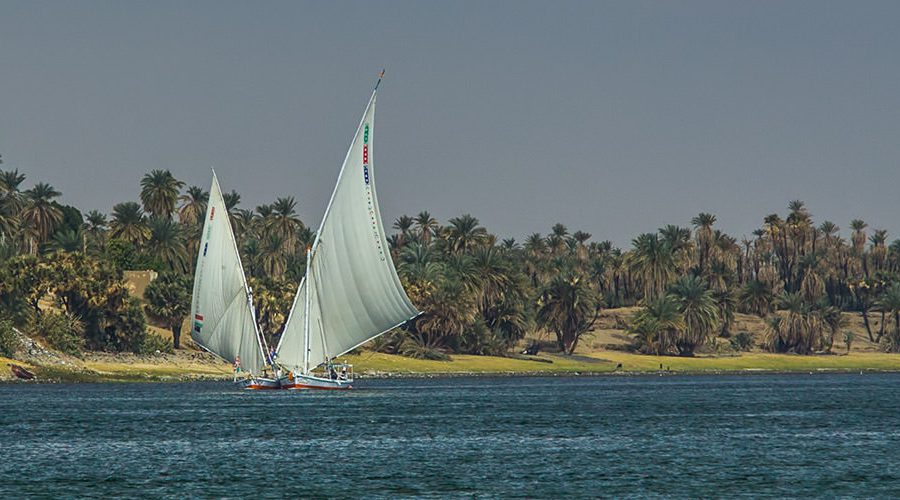 Feluken auf dem Nil bei Asswan / Ägypten