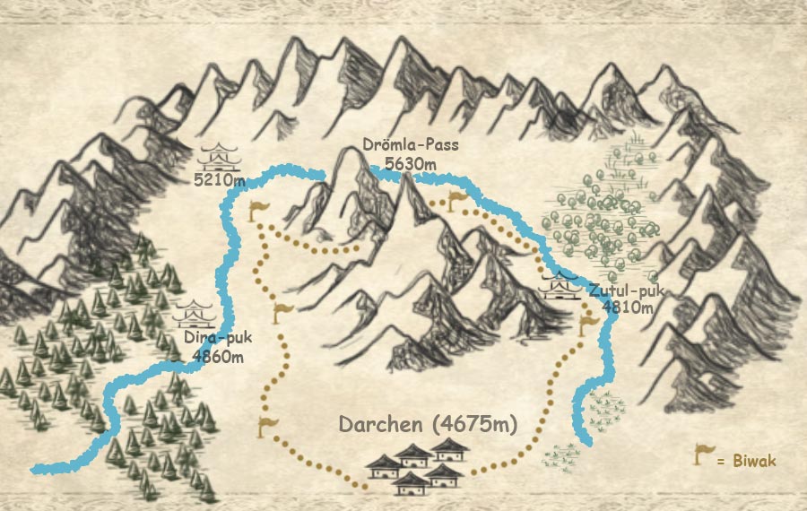 Karte der Kailash-Kora