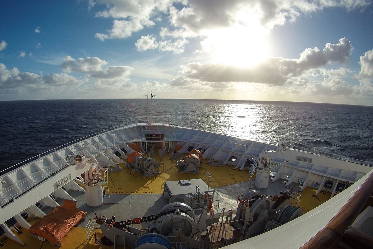 Bugsicht von der MV Sovereign